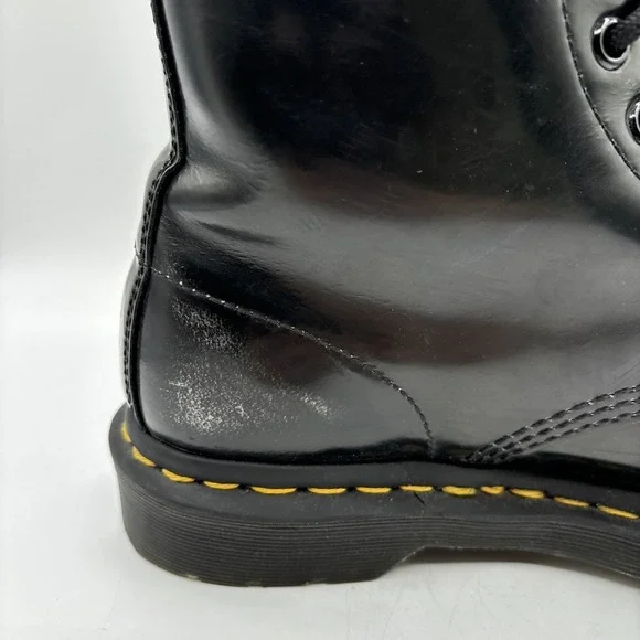 Dr. Martens 1460 Women's US 8 Black Patent Leather 8-Eye Lace-Up Combat Boots - Picture 11 of 16